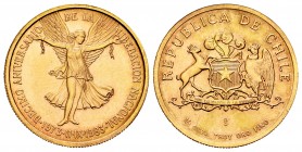 Chile. Medalla. 1983. Santiago. Au. 8,63 g. 10º Aniversario de la Liberación Nacional. Escasa. Almost UNC. Est...350,00.