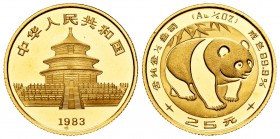 China. 25 yuan. 1983. (Km-70). Au. 7,79 g. PR. Est...350,00.