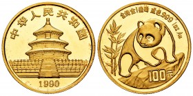 China. 100 yuan. 1990. (Km-272). (Fr-B4). Au. 31,11 g. PR. Est...1200,00.