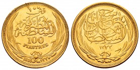 Egypt. Hussein Kamil. 100 piastras. 1335 H (1916). (Km-324). Au. 8,51 g. Scarce. XF. Est...400,00.