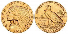 United States. 5 dollars. 1911. Philadelphia. (Km-129). (Fr-150). Au. 8,33 g. Choice VF. Est...280,00.