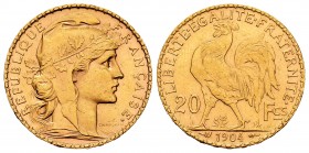 France. 20 francos. 1904. (Km-847). (Fr-596). (Gad-1064). Au. 6,46 g. Almost UNC. Est...220,00.