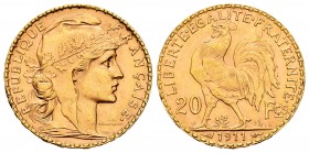 France. 20 francos. 1911. (Km-857). (Fr-596a). (Gad-1064a). Au. 6,43 g. Almost UNC. Est...220,00.