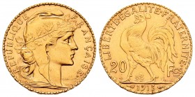 France. 20 francos. 1913. (Km-857). (Fr-596a). (Gad-1064a). Au. 6,47 g. Almost UNC. Est...220,00.