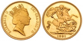 United Kingdom. Elizabeth II. 2 libras. 1991. (Km-944). (Fr-422). Au. 15,95 g. PR. Est...650,00.