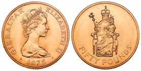 United Kingdom. Elizabeth II. 50 libras. 1975. (Km-8). Au. 15,80 g. 250º Aniversario de la introducción de la libra. UNC. Est...600,00.