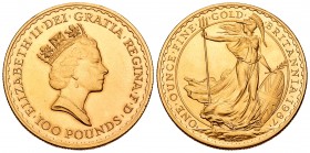 United Kingdom. Elizabeth II. 100 libras. 1987. (Km-953). (Fr-428). Au. 34,05 g. Almost UNC. Est...1200,00.
