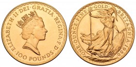 United Kingdom. Elizabeth II. 100 libras. 1988. (Km-953). (Fr-428). Au. 34,07 g. UNC. Est...1200,00.