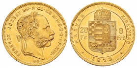 Hungary. Franz Joseph I. 8 fornit (20 francos). 1873. Kremnitz. KB. (Km-455.1). Au. 6,44 g. Almost UNC. Est...260,00.