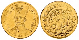 Iran. Nasir al-Din Shah. 1/2 toman. 1299 H. Teherán. (Km-927). Au. 1,37 g. Almost XF. Est...70,00.