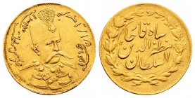 Iran. Muzaffar al-Din Shah. Toman. 1314 H. Teheran. (Km-988). Au. 2,85 g. Choice VF. Est...160,00.