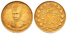 Iran. Nasir al-Din Shah. 2 toman. 1297 H. Teheran. (Km-942). Au. 5,74 g. Minor nick on edge. Choice VF. Est...250,00.