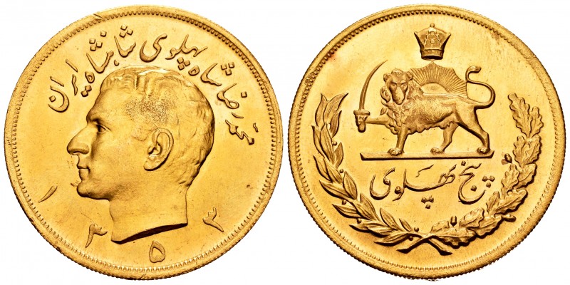 Iran. Muhammad Reza Palhevi. 5 pahlevi. 1353 H (1974). (Km-1164). (Fried-39). Au...