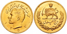 Iran. Muhammad Reza Palhevi. 5 pahlevi. 1353 H (1974). (Km-1164). (Fried-39). Au. 40,62 g. AU. Est...1600,00.