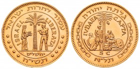 Israel. Medalla. 1958. Anv.: IVDEA CAPTA. Rev.: ISRAEL LIBERATA. Au. 14,96 g. X aniversario de la independencia. UNC. Est...520,00.