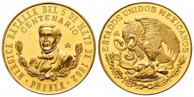 Mexico. Medalla. 1962. Au. 17,46 g. Centenario de la batalla de Puebla. UNC. Est...600,00.