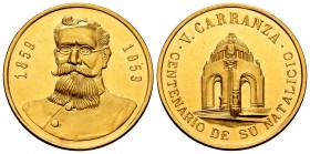 Mexico. Medalla (20 pesos). 1959. (Grove-P 45). Au. 16,69 g. Aniversario de Venustiano Carranza (1859-1959). Acuñación de 2.314 piezas. Levísimas rayi...