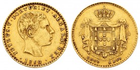 Portugal. Peter V. 2000 reis. 1860. (Km-500). (Gomes-11.03). Au. 3,53 g. VF. Est...150,00.