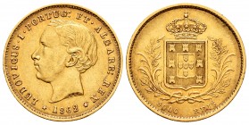 Portugal. Luiz I. 5000 reis. 1962. (Km-508). (Gomes-15.01). Au. 8,86 g. Almost XF. Est...320,00.