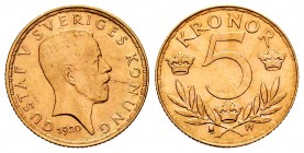 Sweden. Gustaf V. 5 coronas. 1920. (Km-797). (Fried-97). Au. 2,24 g. AU. Est...90,00.