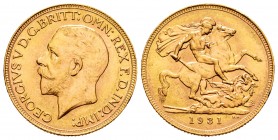 South Africa. George V. Sovereign. 1931. SA. (Km-A22). Au. 7,97 g. XF/AU. Est...280,00.