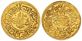 Turkey. Mahmud II. Rumi altin. 1822 (AH 1223/14). (Km-616). Au. 2,40 g. Brillo original. Alabeada. Almost UNC. Est...150,00.