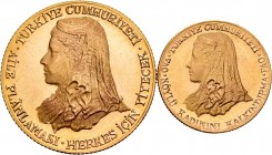 Turkey. 1978. Au. Lote de 500 liras y 1.000 liras. Acuñación en oro de la FAO de 1978 con una tirada de 650 ejemplares. Serie con el busto de la Novia...