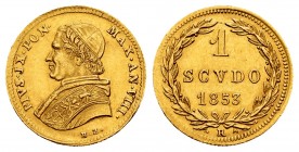 Vatican. Pio IX. 1 scudo. 1853. Rome. R. (Fried-275). Au. 1,74 g. AU. Est...200,00.