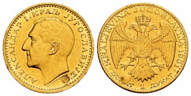 Yugoslavia. Alexander I. 1 ducado. 1931. (Km-12.1). (Fried-5). Au. 3,49 g. Contramarca. XF. Est...130,00.
