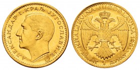 Yugoslavia. Alexander I. 1 ducado. 1931. (Km-12.1). Au. 3,49 g. Contramarca. UNC. Est...130,00.