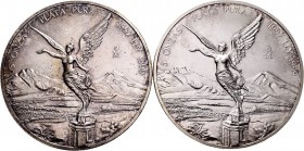 Mexico. Lote de 2 piezas de 5 onzas de plata de 1997 (Km-615) con un peso total de 311 g. A EXAMINAR. PR. Est...180,00.