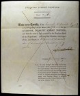 Great Britain, Liverpool Conquitt Street Tontine Share Certificate, No.76, dated January 1807, printed on vellum, ink cross across text, lightly soile...
