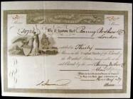 USA, Bank of the United States of America certificate number 5972 of capital stock, 30 shares, Philadelphia 16th August 1937, issued to Baring Brother...