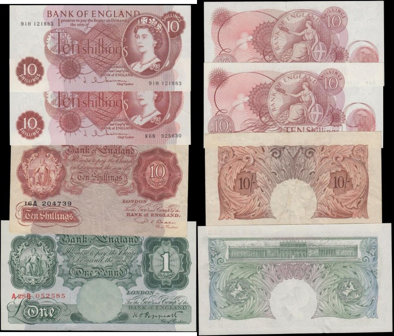 Bank of England Peppiatt, Beale & Hollom 1940-60's issues (4) mostly about UNC -...