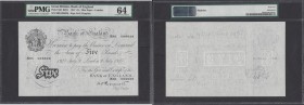 Five Pounds Peppiatt White Note B264 Fourth Post-war Period Thin paper Metal thread dated 9th July 1947 serial number M65 088628 London branch, in a P...
