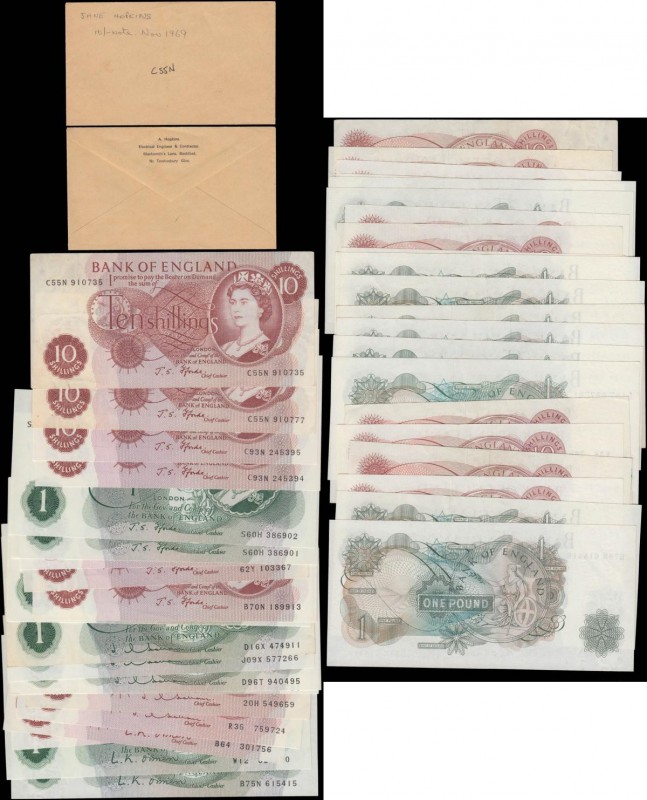 Bank of England Fforde, Hollom & O'Brien QE2 portrait & seated Britannia issues ...