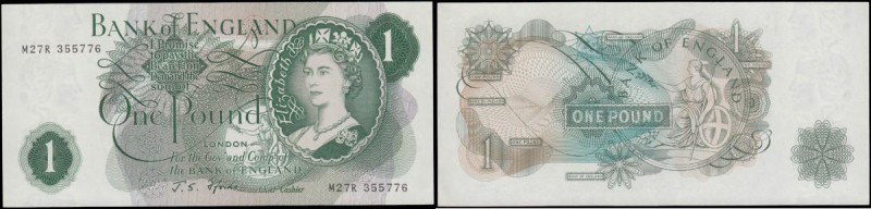 One Pound Page QE2 portrait & seated Britannia B302 Replacement issue 1967 seria...