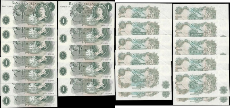 One Pounds Page QE2 portrait & seated Britannia B322 issues 1970 (12) all about ...