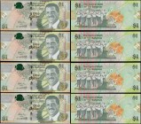 Bahamas Central Bank 1 Dollars Pick 71Aa series of 2015 signature W. Craig (4) all about UNC - UNC and in 2 consecutively closely numbered pairs inclu...