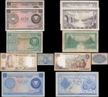 Cyprus (6) in various grades VG to EF comprising 3 Piastres Pick 28a dated 18th June 1943 George VI series A/1 342034. 500 Mils Pick 42b dated 01.06.1...