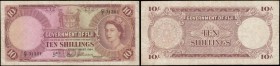 Fiji Government 10 Shillings Pick 52d dated 1st September 1964 signatures Ritchie, Griffiths & Cruickshank serial number C/7 31301, presentable VF and...