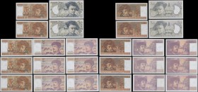 France 1970-90's Issues (13) with a malgamation of varieties most if not all about UNC - UNC. Comprising 10 Francs "Berlioz" (5) including Pick 150b (...