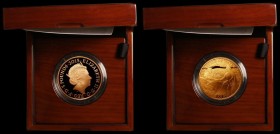 Five Pound Crown 2015 200th Anniversary of the Battle of Waterloo, Obverse with Jody Clark portrait, Gold Proof S.L39A, FDC in the Royal Mint box of i...