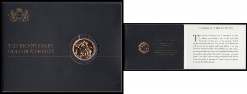 Sovereign 2017 200th Anniversary of the re-introduction of the Gold Sovereign, w...