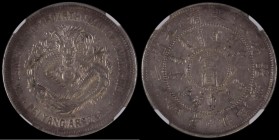 China Chihli Province Dollar Year 24 (1898) TA TSING TWENTY FOURTH YEAR OF KWANG HSU PEI YING ARSENAL surrounds dragon, NGC AU50 desirable thus