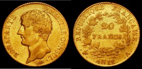 France 20 Francs Gold An12A Obverse with BONAPARTE PREMIER CONSUL legend KM#651 Fine/About Fine