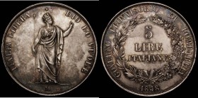 Italian States - Lombardy-Venetia 5 Lire 1848M C#22.1 EF and attractively toned