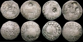 Netherlands Kingdom - Countermarked issues, countermarked coinage of 1693 (4) 6 Stuivers KM#2.1 bundle of arrows countermark on host coin Overijssel 6...