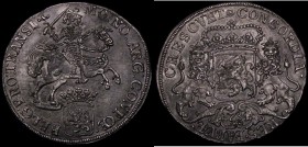 Netherlands - Overijssel Ducaton (Silver Rider) 1734 TRANSI legend, Crane mintmark, KM#80, Davenport 1829, UNC or near so with old grey toning, these ...