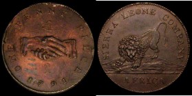 Sierra Leone Penny 1791 32mm diameter issue in bronze KM#2.1 EF with some small rim cuds as often encountered on this issue